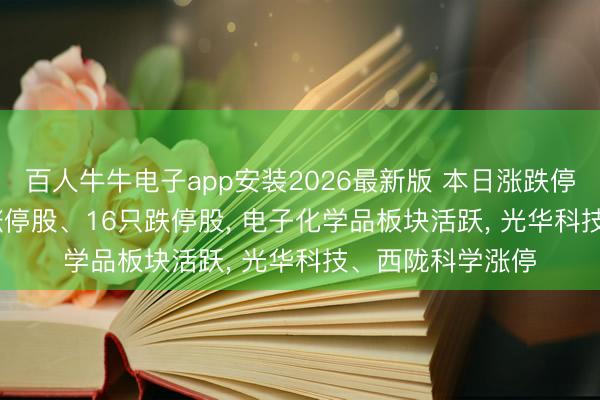 百人牛牛电子app安装2026最新版 本日涨跌停股分析: 142只涨停股、16只跌停股, 电子化学品板块活跃, 光华科技、西陇科学涨停