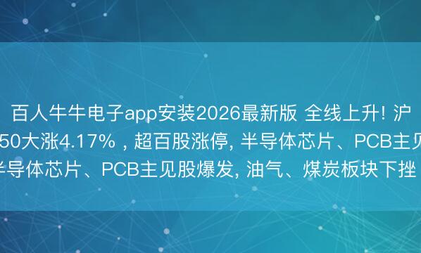 百人牛牛电子app安装2026最新版 全线上升! 沪指重回4000点， 科创50大涨4.17% ， 超百股涨停， 半导体芯片、PCB主见股爆发， 油气、煤炭板块下挫 | A股收盘