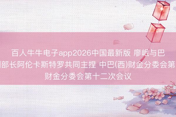 百人牛牛电子app2026中国最新版 廖岷与巴西财政部副部长阿伦卡斯特罗共同主捏 中巴(西)财金分委会第十二次会议
