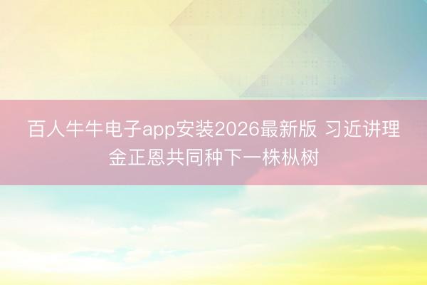 百人牛牛电子app安装2026最新版 习近讲理金正恩共同种下一株枞树