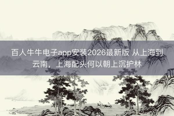 百人牛牛电子app安装2026最新版 从上海到云南，上海配头何以朝上沉护林