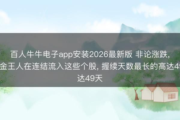 百人牛牛电子app安装2026最新版 非论涨跌， 资金王人在连结流入这些个股， 握续天数最长的高达49天